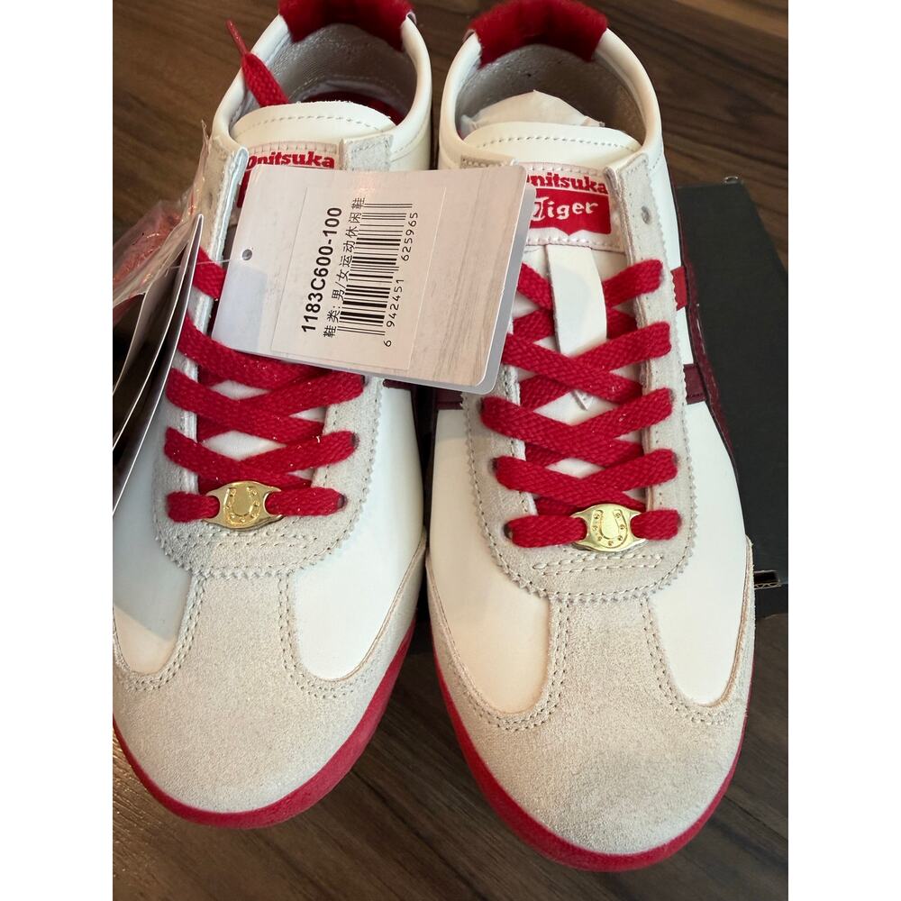 Onitsuka Tiger Mexico 66 White Red Burgundy Sneakers Low Top Shoes New Preppy